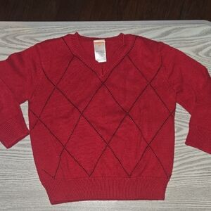 Gymboree Scarlet V-Neck Sweater with Diamond Pattern